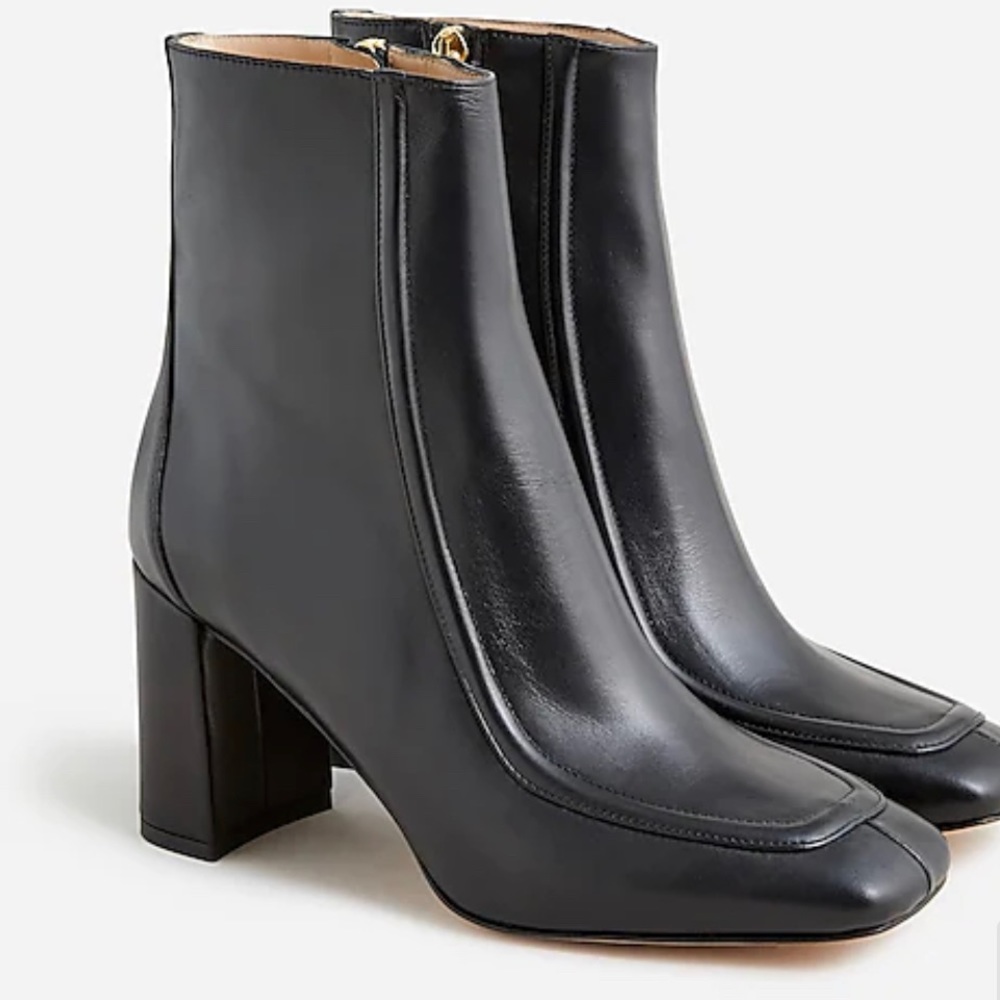J. Crew Black Leather Short Boots